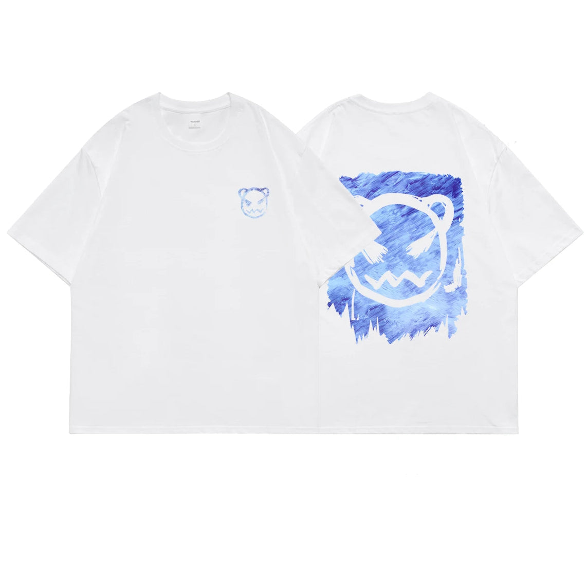 Privathinker Harajuku Devil Printed Men Oversized Tee Shirts 2023 Summer Short Sleeve T-Shirts Couples Men's Women Cotton Tops Royal Drip