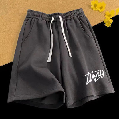 Summer American Fashion Brand Printed Pure Cotton Shorts, Trendy Sports Running Loose Basketball Leisure Pants Unisex Royal Drip
