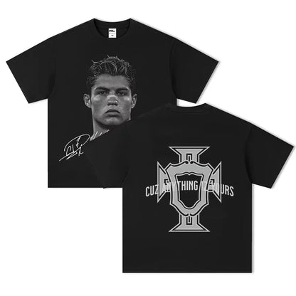 Neymar American Football Star Print 100%Cotton Short-sleeved T-shirt Men Women Clothing Athleisure Print Fashion Oversize Tee Royal Drip