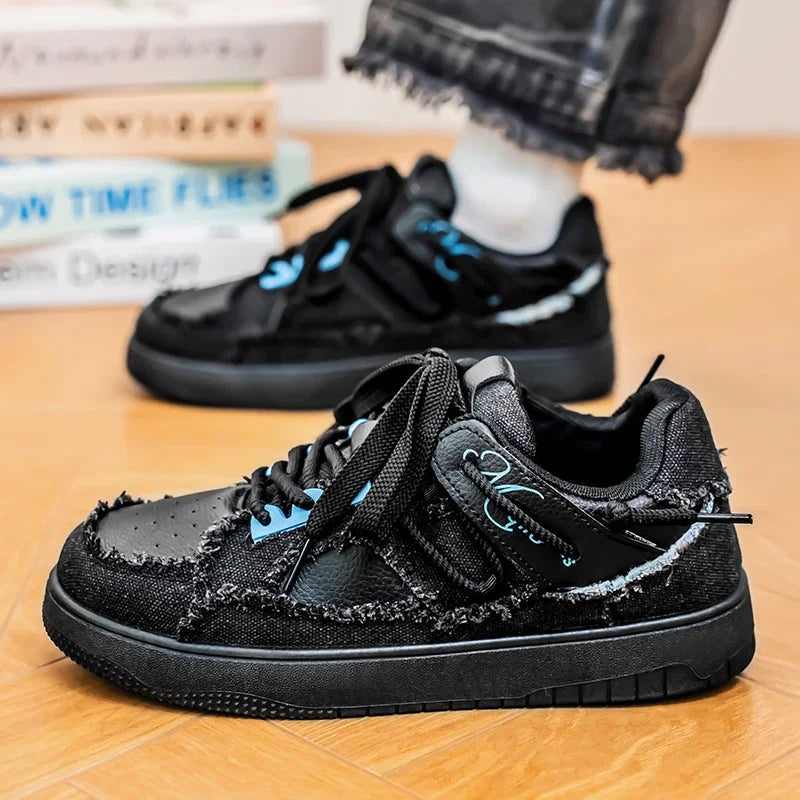 2025 New Men's Casual Canvas Sports Shoes, Outdoor Personalized Design, Versatile Men's and Women's Board Shoes Size 39-44 Royal Drip