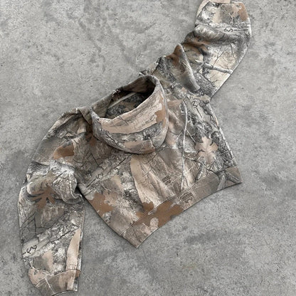 Y2K Retro zip up Hoodie Men Camouflage Pattern zipper Sweatshirt High Street Hip Hop Streetwear Oversized Unisex Camo Hoodie Royal Drip