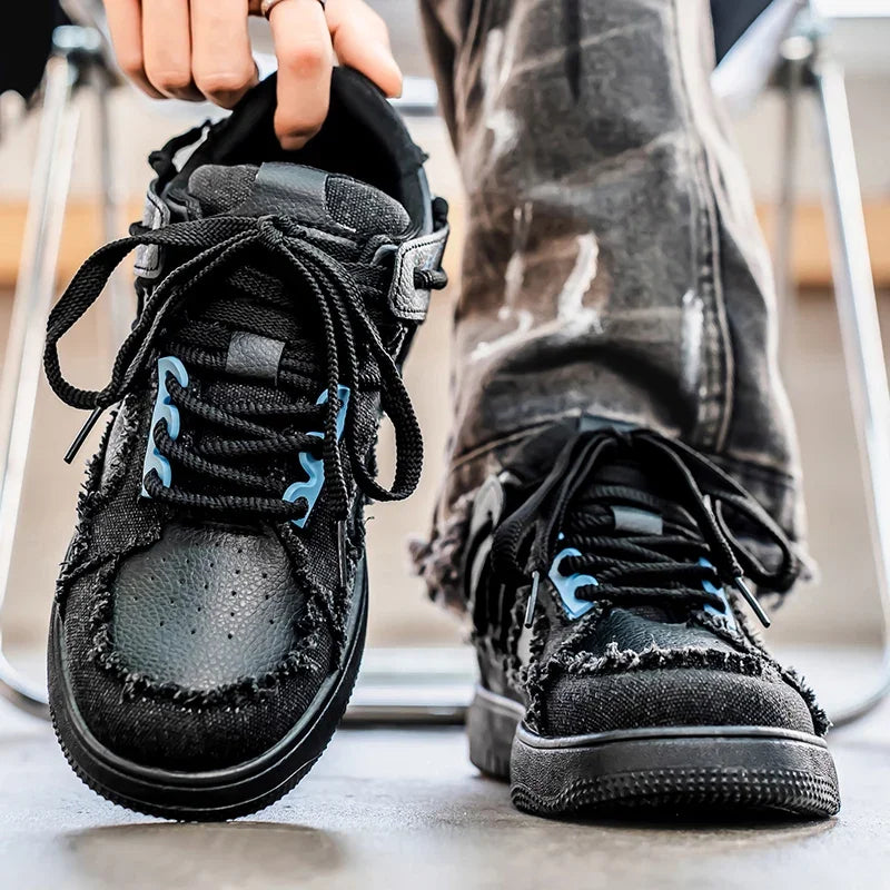 2025 New Men's Casual Canvas Sports Shoes, Outdoor Personalized Design, Versatile Men's and Women's Board Shoes Size 39-44 Royal Drip