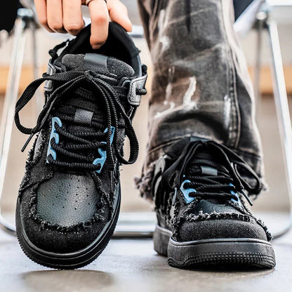 2025 New Men's Casual Canvas Sports Shoes, Outdoor Personalized Design, Versatile Men's and Women's Board Shoes Size 39-44 Royal Drip