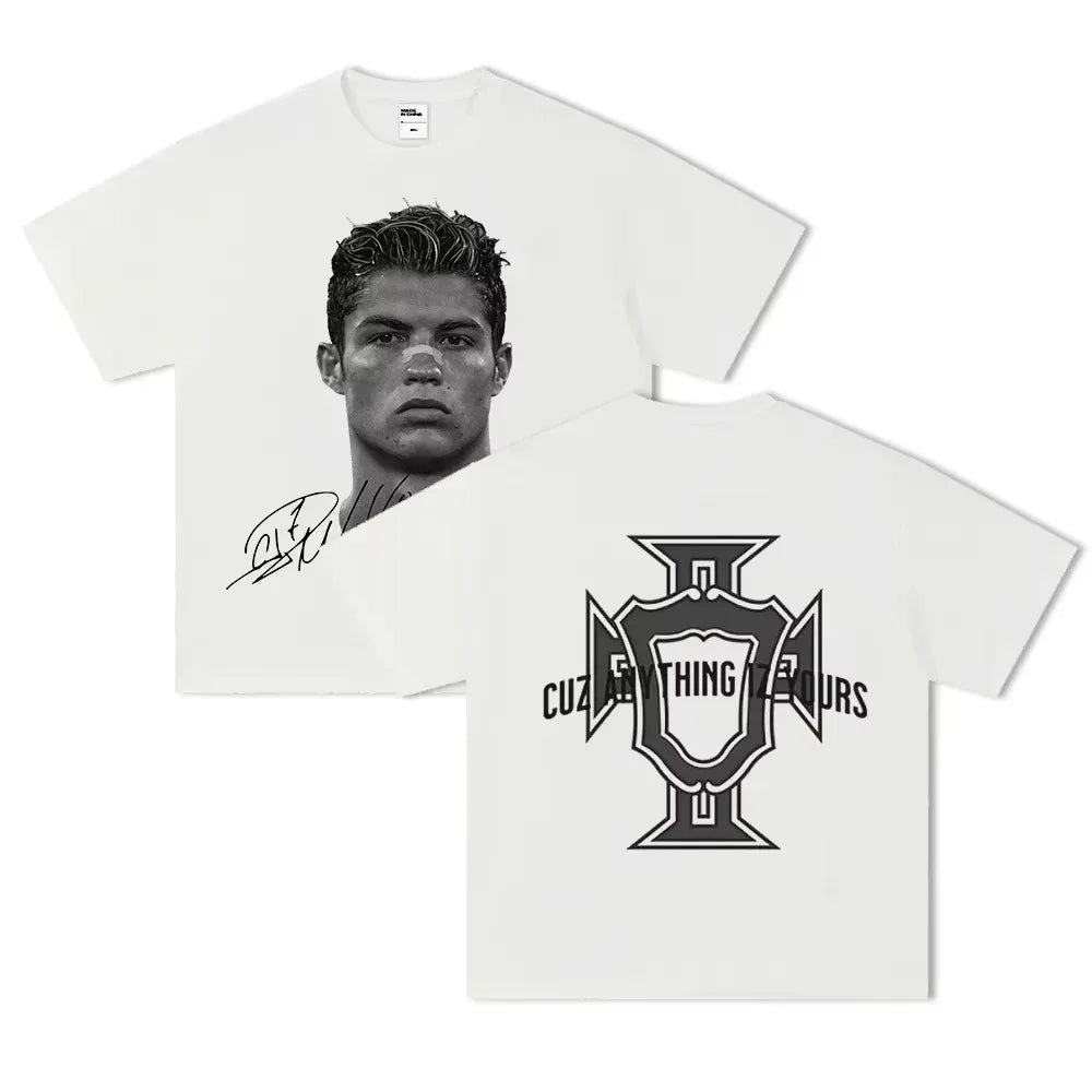Neymar American Football Star Print 100%Cotton Short-sleeved T-shirt Men Women Clothing Athleisure Print Fashion Oversize Tee Royal Drip