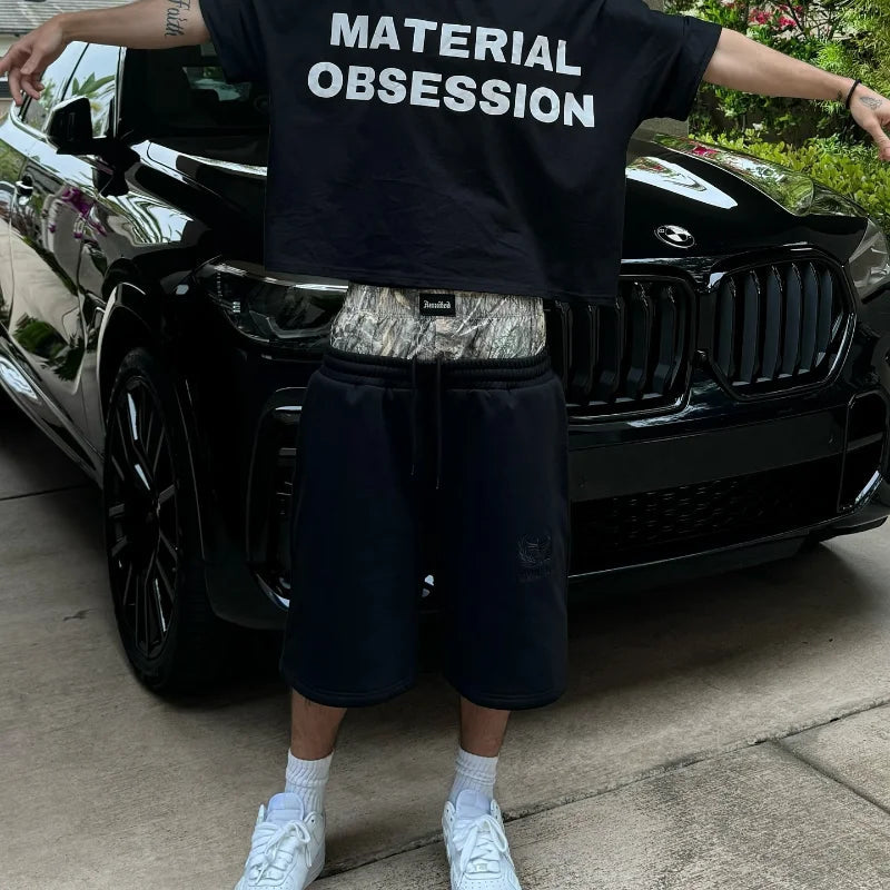 Y2K Retro Shorts Camouflage Pattern Double Waist Embroidered Streetwear Men Women Harajuku Hip Hop Casual Boxer Sports Shorts Royal Drip