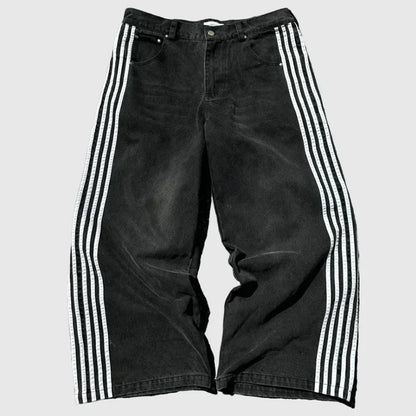 Y2K Baggy Jeans Harajuku vintage Striped Embroidered high quality Sweatpants men women Hip Hop Casual wide leg jeans streetwear Royal Drip