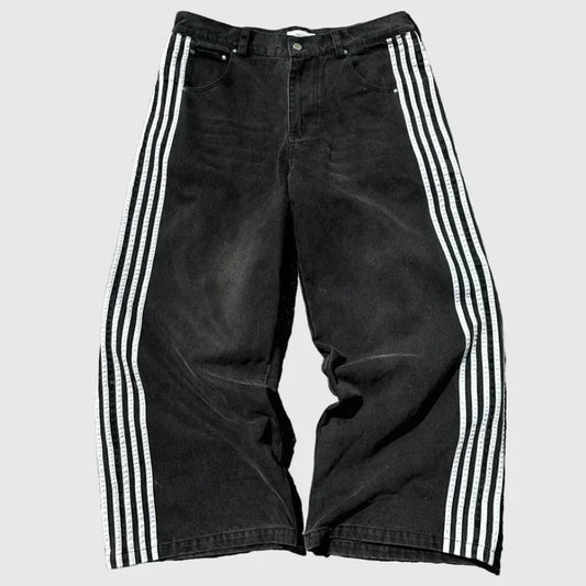 Y2K Baggy Jeans Harajuku vintage Striped Embroidered high quality Sweatpants men women Hip Hop Casual wide leg jeans streetwear Royal Drip