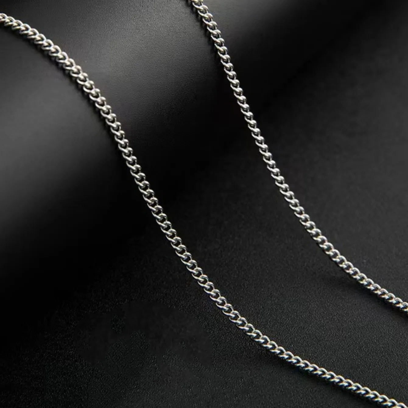 3mm Men's Cuban Chain Necklace Simple Stainless Steel Necklace Fashion Titanium Steel Jewelry Trend Accessories Gift Royal Drip