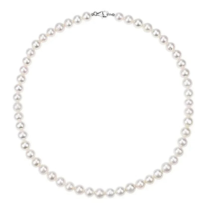 Pearl Necklace Men Simple Handmade Strand Bead Necklace 2024 New Trendy Men Jewelry for Women Girls Wedding Banquet Necklaces Royal Drip