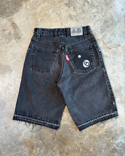 Y2K Retro Full Range of Shorts Women Loose Denim Harajuku Hip-hop Pattern 2024 Men New Gothic Casual Fashion Shorts Streetwear Royal Drip