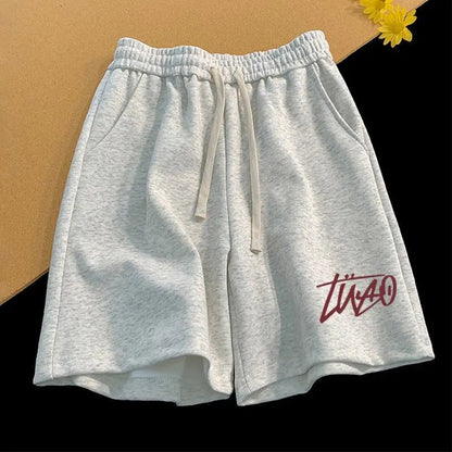 Summer American Fashion Brand Printed Pure Cotton Shorts, Trendy Sports Running Loose Basketball Leisure Pants Unisex Royal Drip
