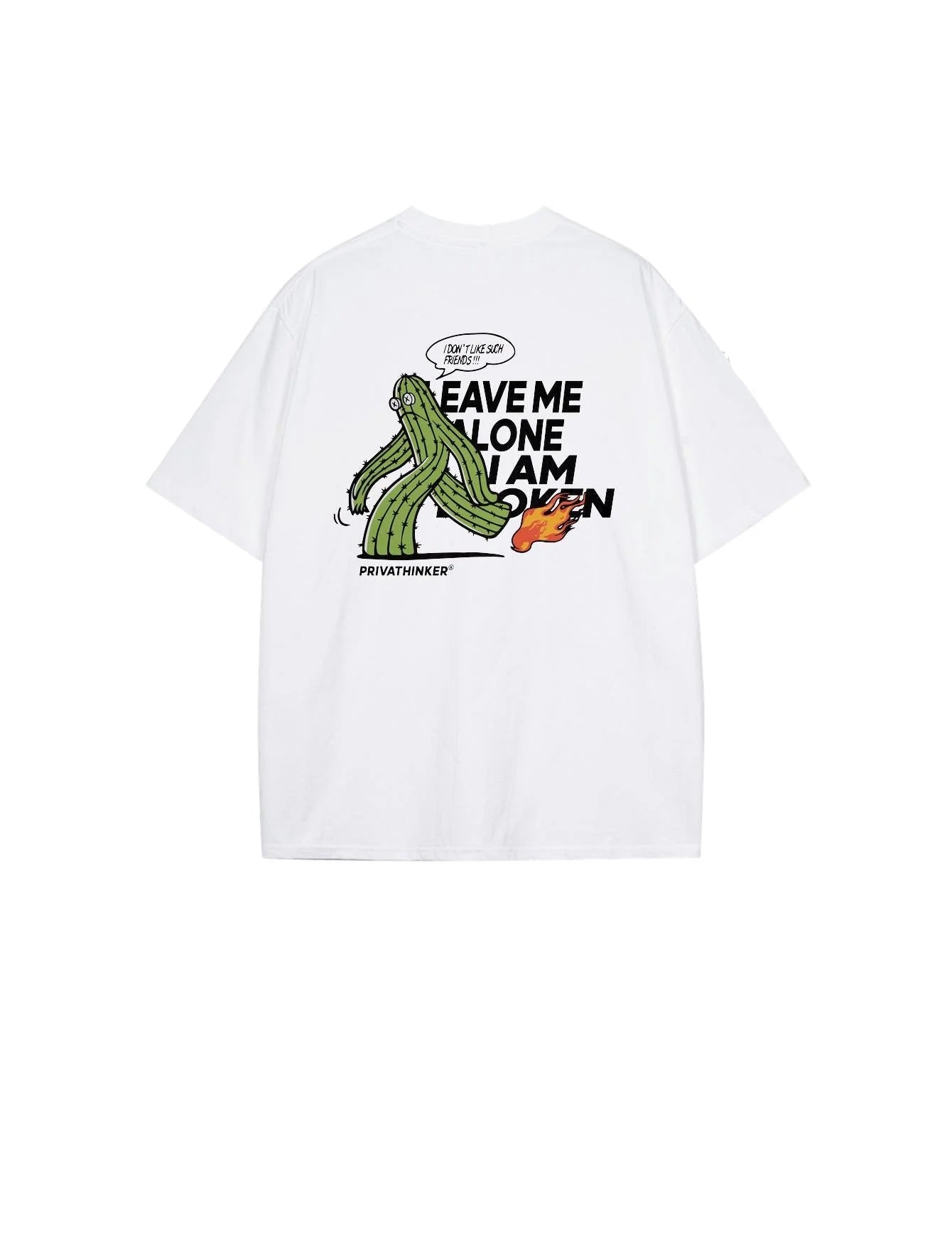 Oversize Fashion Men T-shirts Kpop Unisex Upset Cacti Print Tees Short Sleeve Summer Casual Male Clothing Tops Harajuku Royal Drip