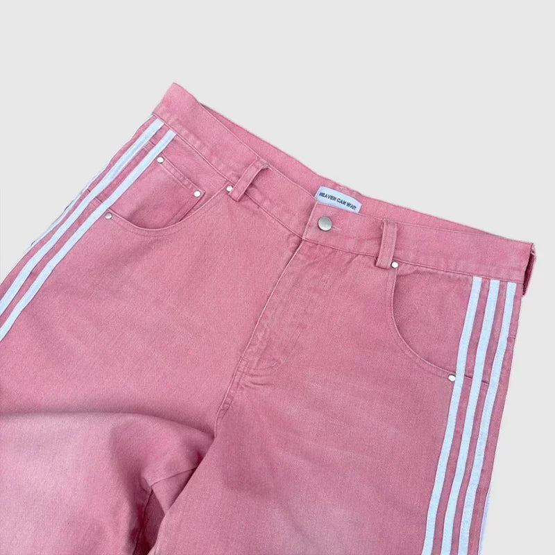Y2K Baggy Jeans Harajuku vintage Striped Embroidered high quality Sweatpants men women Hip Hop Casual wide leg jeans streetwear Royal Drip