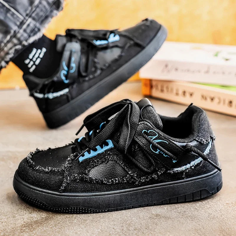 2025 New Men's Casual Canvas Sports Shoes, Outdoor Personalized Design, Versatile Men's and Women's Board Shoes Size 39-44 Royal Drip