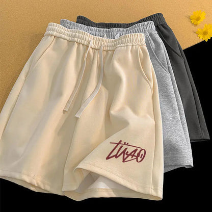 Summer American Fashion Brand Printed Pure Cotton Shorts, Trendy Sports Running Loose Basketball Leisure Pants Unisex Royal Drip