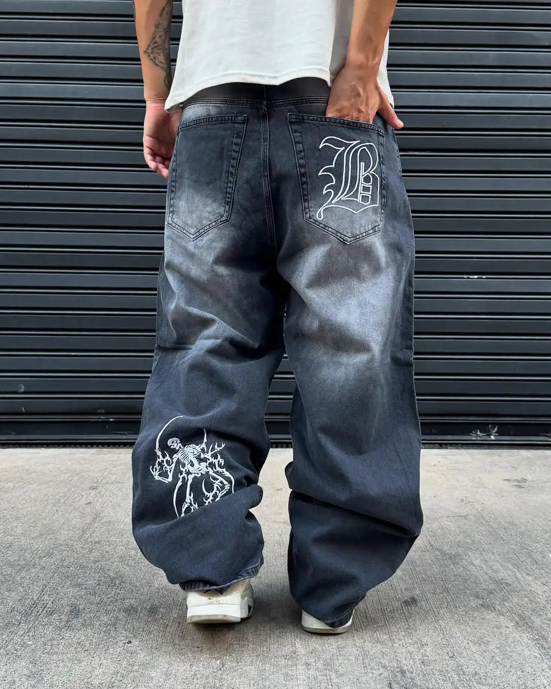 Trendy High Street Hip-hop Streetwear Trousers American Retro Washing Baggy Jeans Men Harajuku Y2K Casual Loose Straight Pants Royal Drip