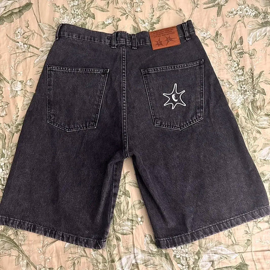 PROTECT Shorts Y2K Pants Gothic Hip Hop Letter Embroidery Retro Black Baggy Denim Gym Shorts Mens Womens New Basketball Shorts Royal Drip