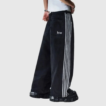 Y2K Baggy Jeans Harajuku vintage Striped Embroidered high quality Sweatpants men women Hip Hop Casual wide leg jeans streetwear Royal Drip