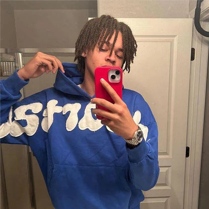 New Y2K Harajuku Hip-hop Slim Hooded Sweater Gothic Casual Fashion Sports Tops For Men And Women Forneutral Street Wear Royal Drip