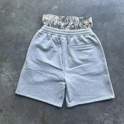 Y2K Retro Shorts Camouflage Pattern Double Waist Embroidered Streetwear Men Women Harajuku Hip Hop Casual Boxer Sports Shorts Royal Drip
