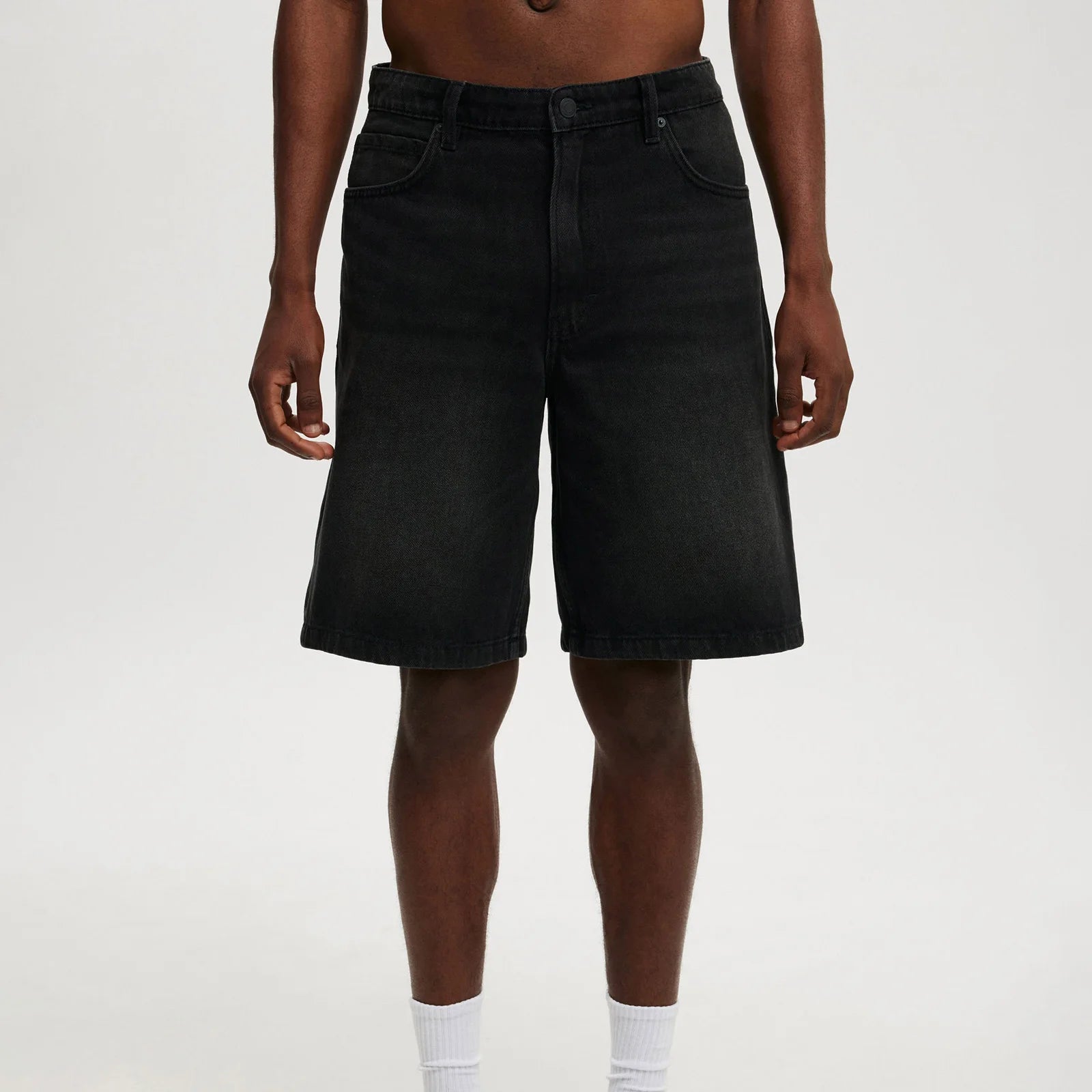 Casual Men's Knee Length Denim Shorts Fashion High Waist Loose Fit Baggy Jean Shorts for Summer Daily Streetwear Royal Drip