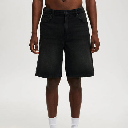 Casual Men's Knee Length Denim Shorts Fashion High Waist Loose Fit Baggy Jean Shorts for Summer Daily Streetwear Royal Drip