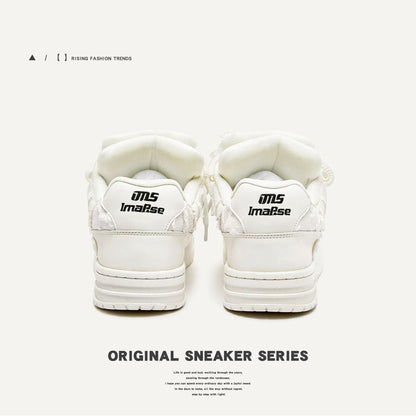 Guangzhou Trendy White Casual Shoes Low Top Men's Women's Board Shoes Rubber Sole Tassel Element Leisure Style Ad Adult Royal Drip