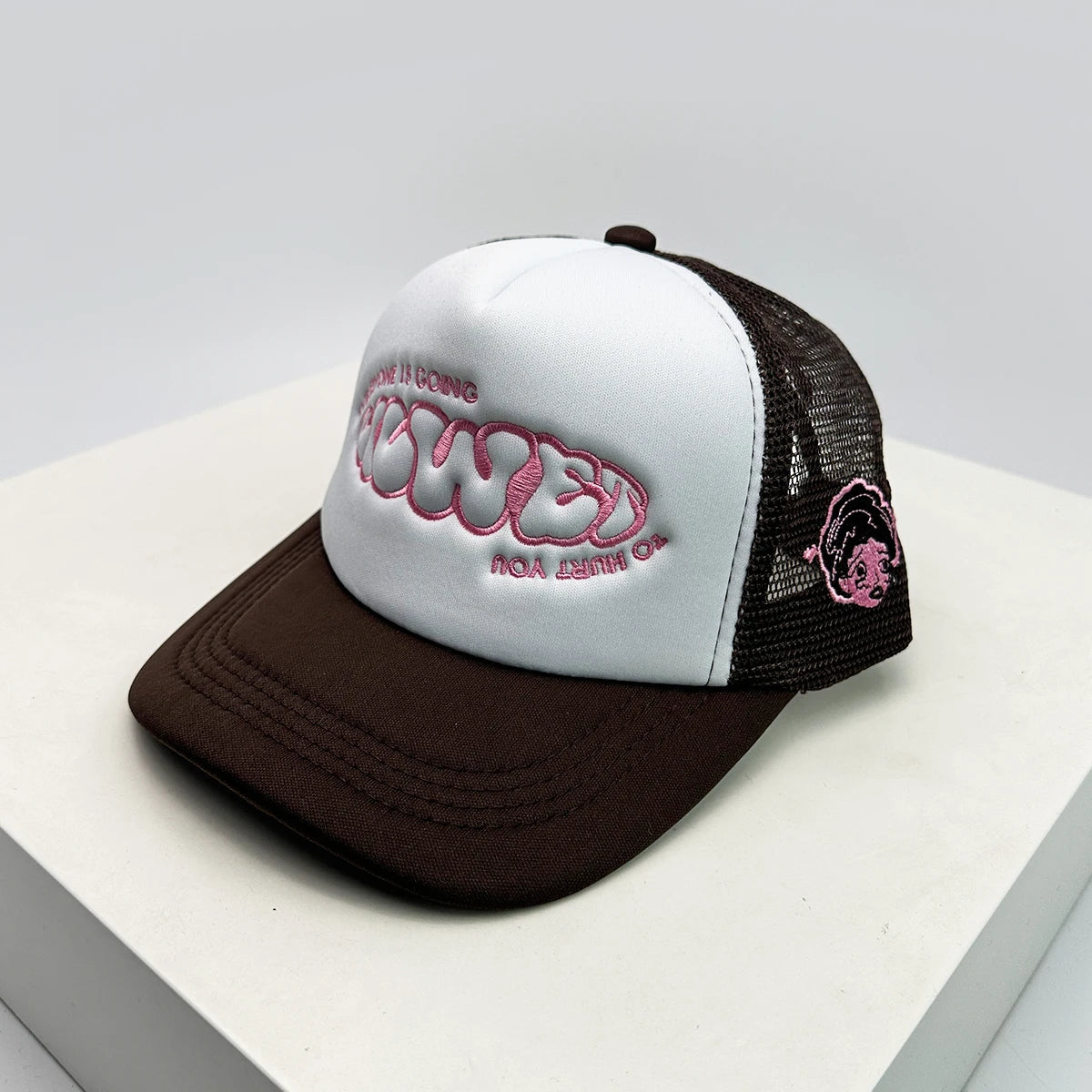 New Unisex Color Block Printed Letter Embroidery Baseball Hats Hip Hop Breathable Mesh Sunshade Street Trucker Caps Versatile Royal Drip