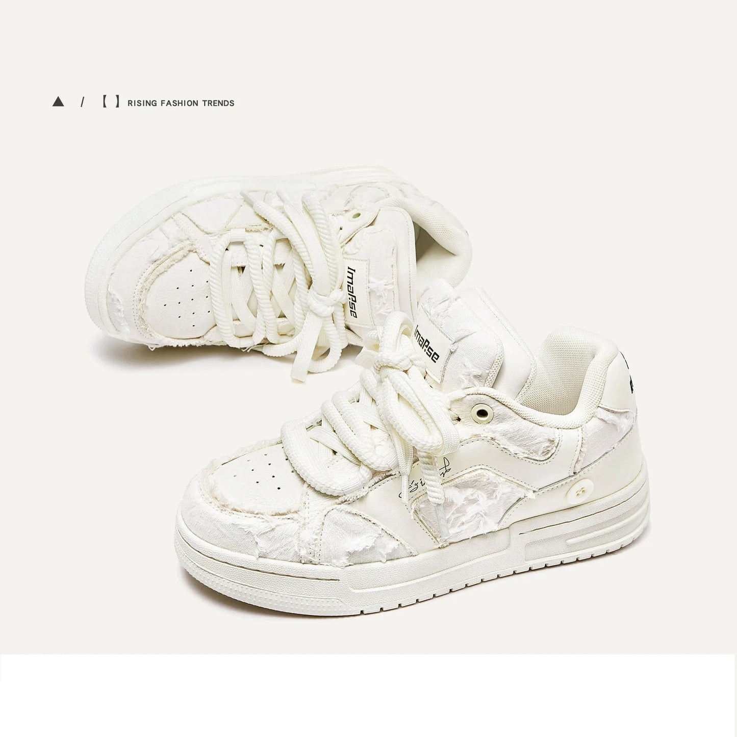 Guangzhou Trendy White Casual Shoes Low Top Men's Women's Board Shoes Rubber Sole Tassel Element Leisure Style Ad Adult Royal Drip