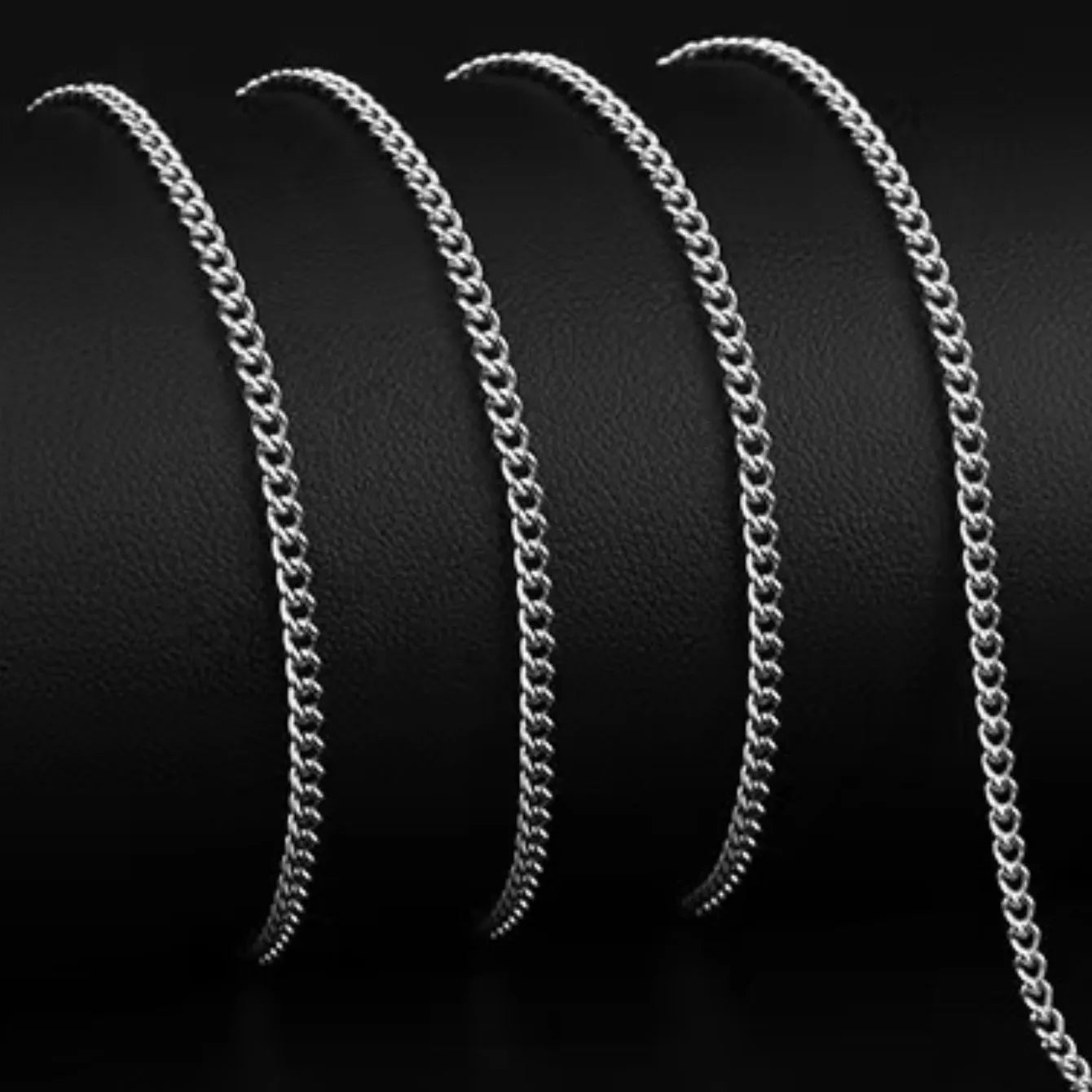 3mm Men's Cuban Chain Necklace Simple Stainless Steel Necklace Fashion Titanium Steel Jewelry Trend Accessories Gift Royal Drip