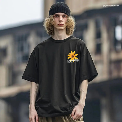 Daisy Graphic Men T-shirts Hip Hop Brand 100% Cotton Tees Short Sleeve Summer New Clothing Loose Harajuku Male Tops Streetwear Royal Drip