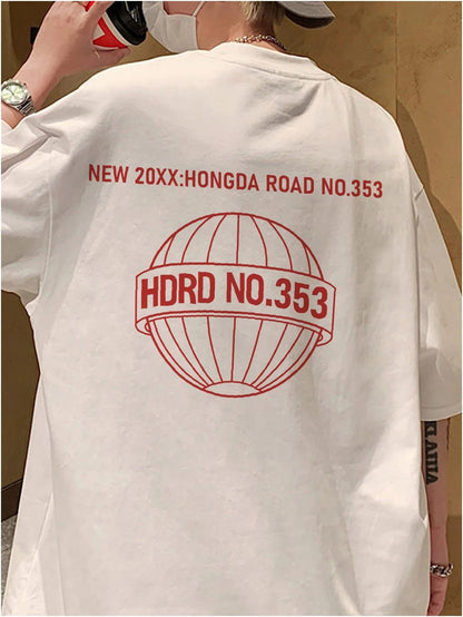 Hip Hop Men Y2k Tshirts Oversize Summer Designer Brand Unisex Tops Short Sleeve 100% Cotton Male Tees Crew Neck Streetwear Royal Drip